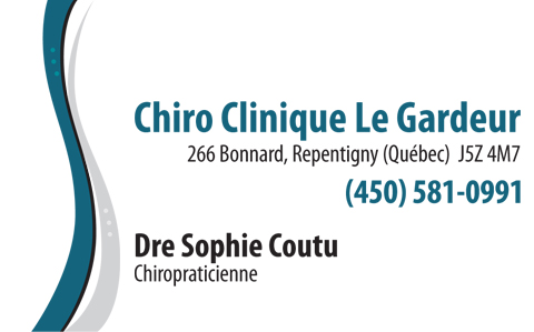 CHIRO Clinique Le Gardeur - Dre Sophie Coutu plus de 27 années d'expériences.